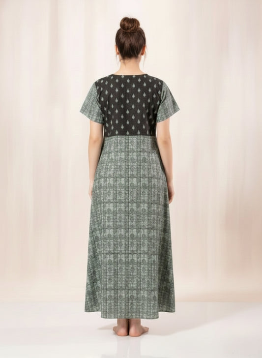 Forest green Cotton Nighty