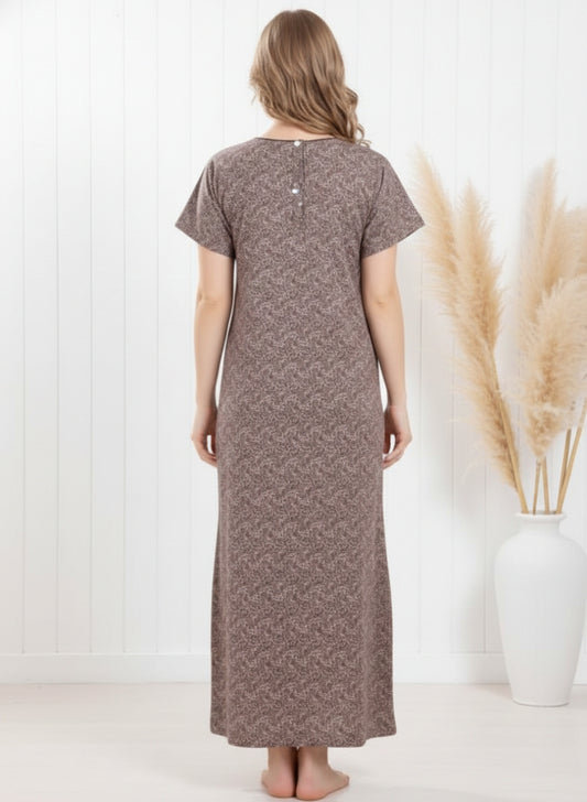Chocolate Brown Cotton Nighty