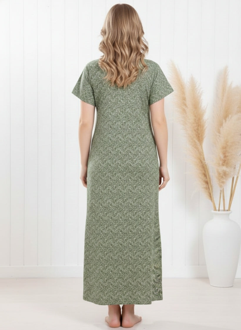 Olive Green Cotton Nighty