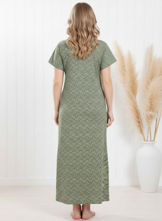 Olive Green Cotton Nighty