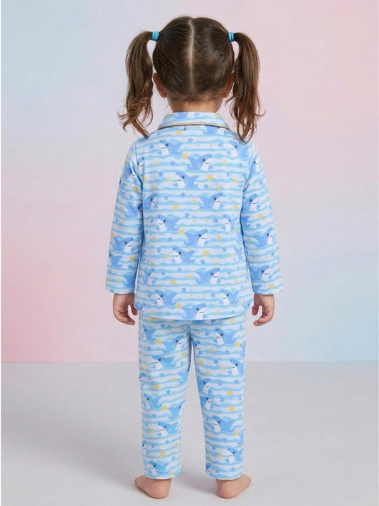 Girls Cotton Night Suit Set | Full Sleeve Top & Pajama