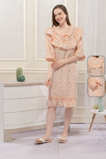 Rayon Floral Short Nighty