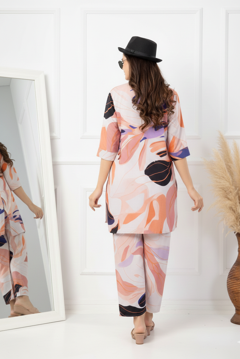 Multicolor Rayon Co-ord Set