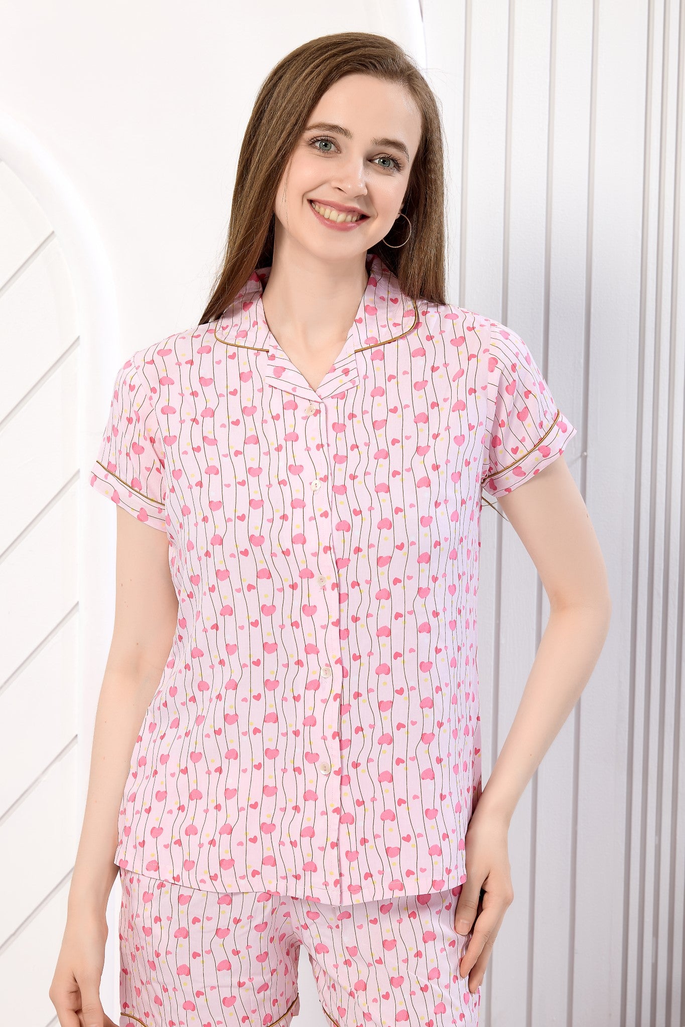 Heart-Printed Barmuda Set