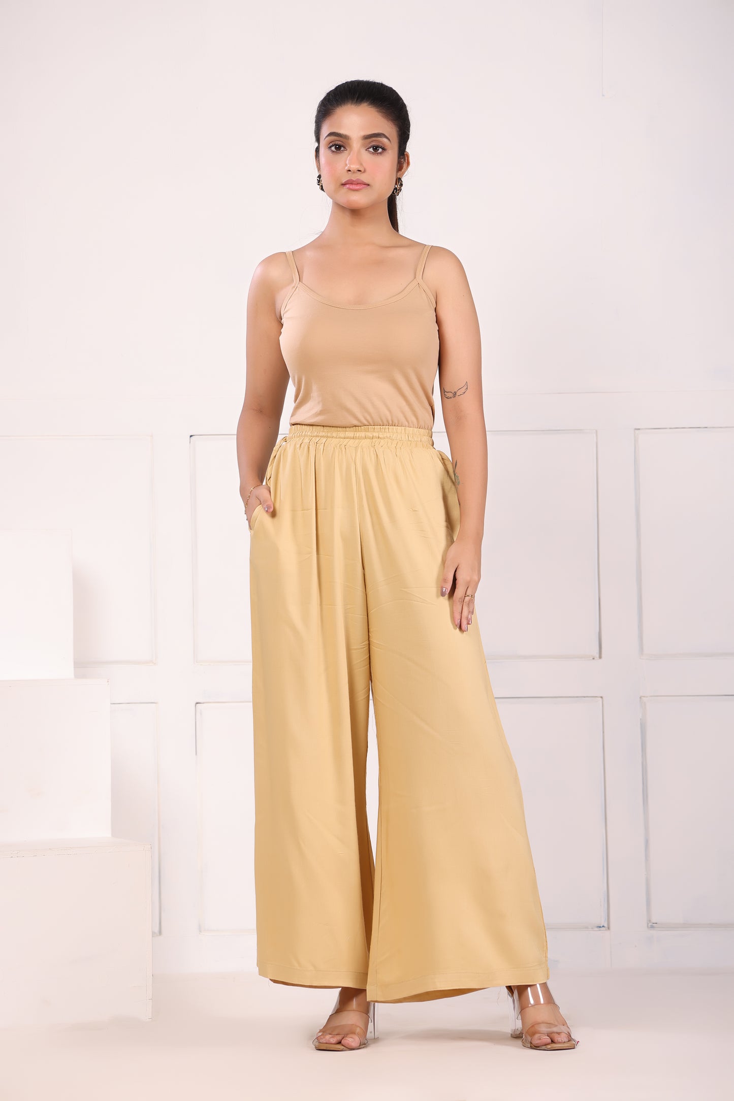 Women's Palazzo Pants Skin Color