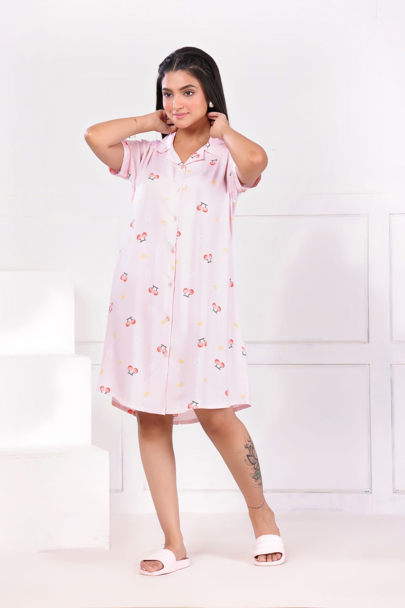 Women's Pink Short Nighty