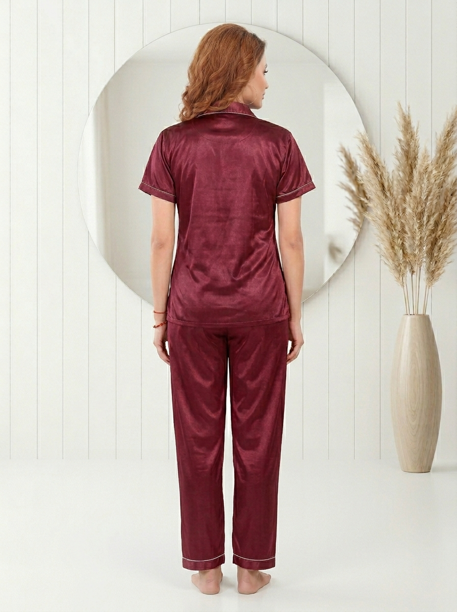 Plain Satin Night suit