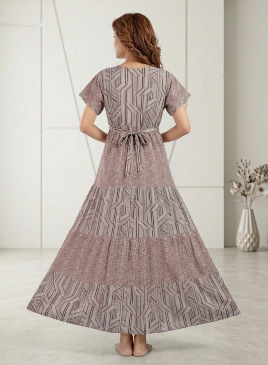 Mushroom Brown  Rayon Nighty for Women