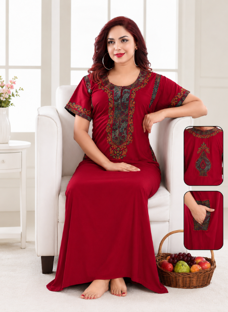 Soft Rayon Printed Nighty | Available in 6 Colors