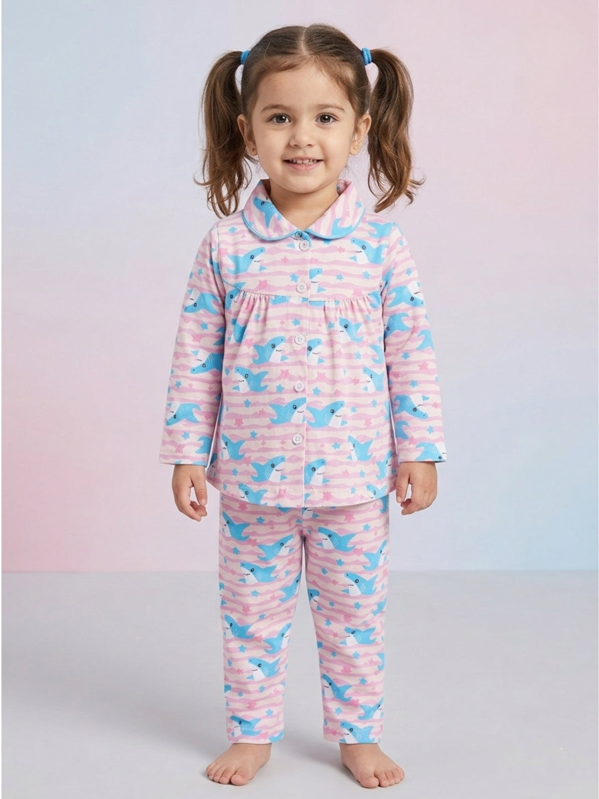 Girls Cotton Night Suit Set | Full Sleeve Top & Pajama