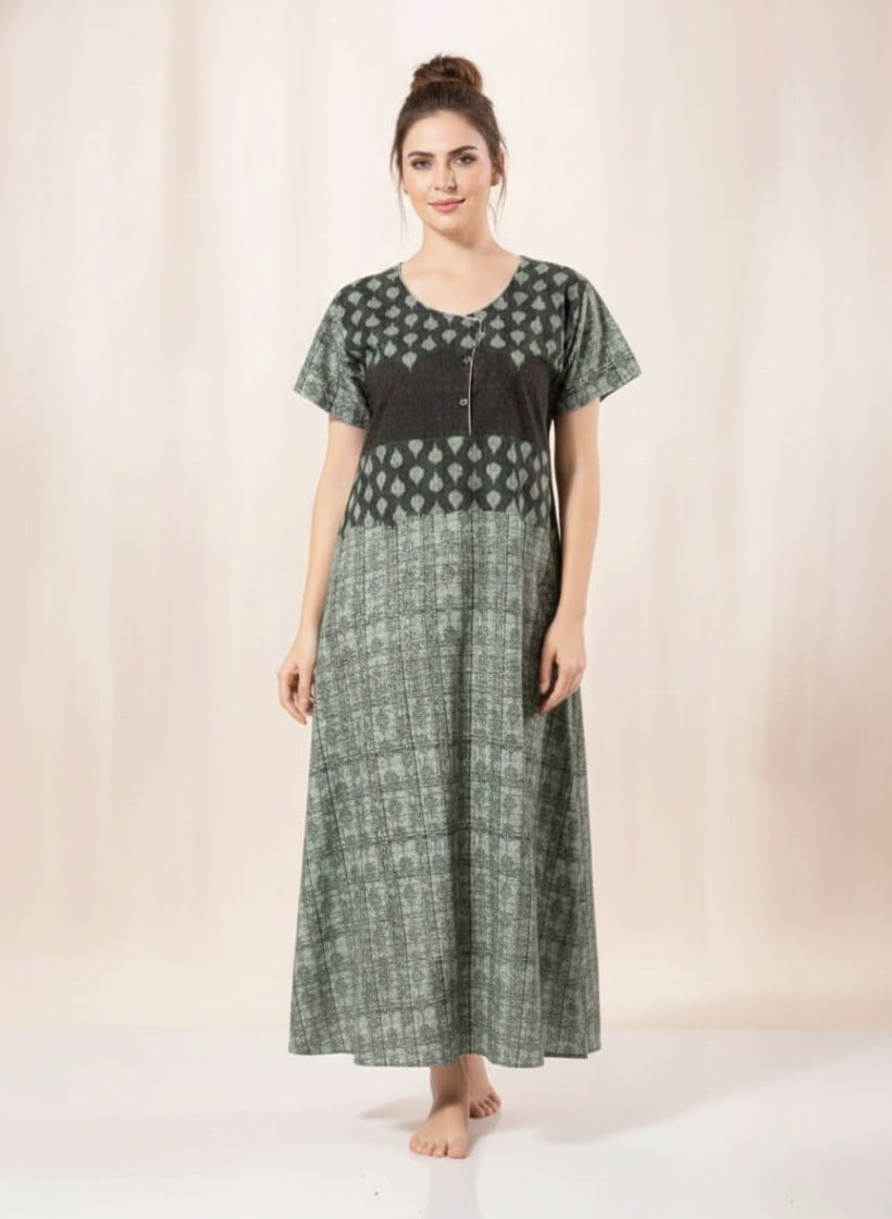 Forest green Cotton Nighty