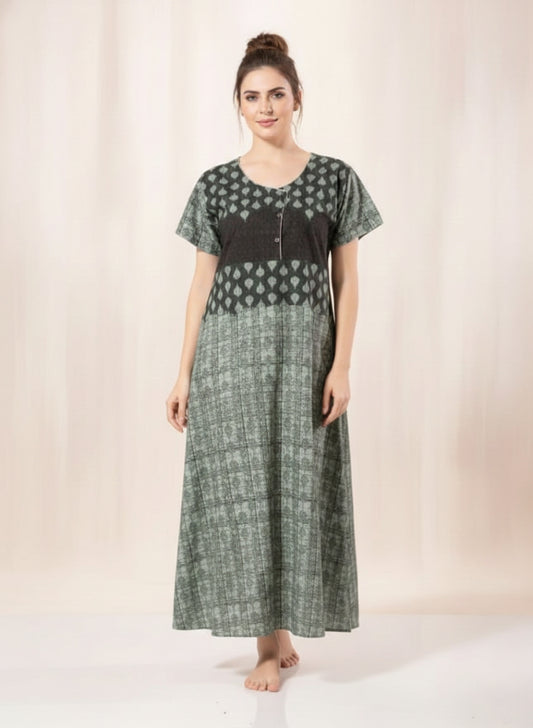 Forest green Cotton Nighty
