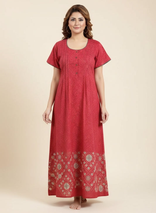 Crimson Cotton Nighty