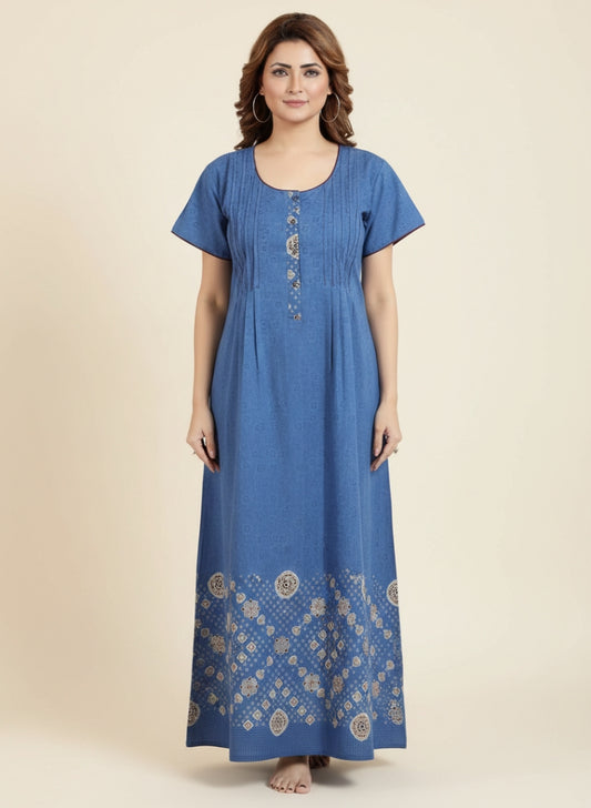 Dusty Blue Cotton Nighty