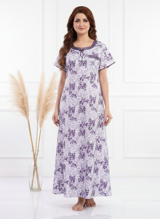 Printed Floral Cotton Nighty