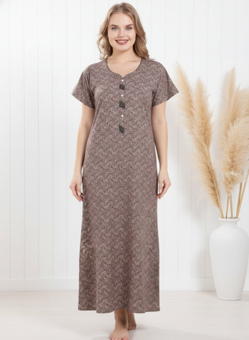 Chocolate Brown Cotton Nighty
