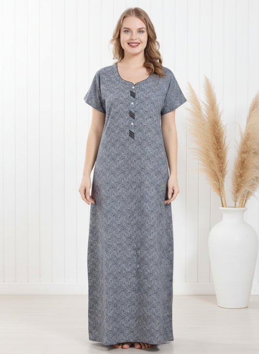 Charcoal Gray Cotton Nighty