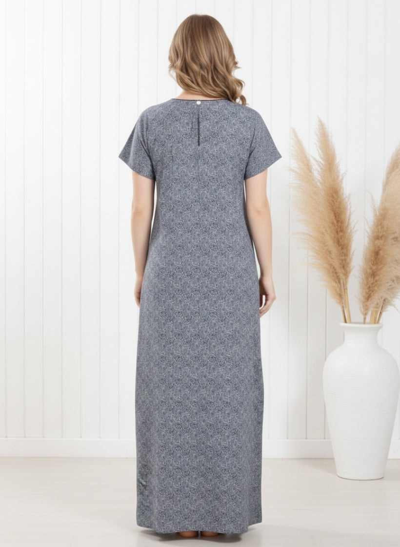 Charcoal Gray Cotton Nighty