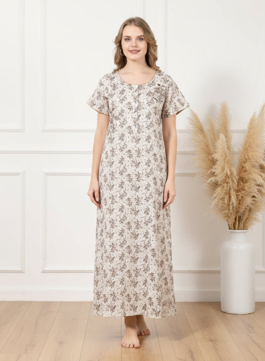 Dusty Brown Cotton Nighty