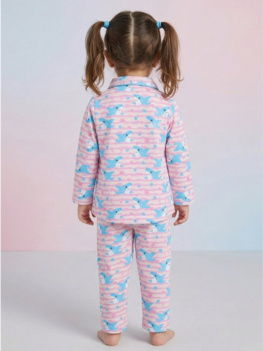 Girls Cotton Night Suit Set | Full Sleeve Top & Pajama