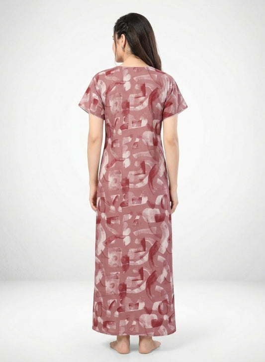Dusty Rose Pink with Tonal Embroidered Alpine Nighty