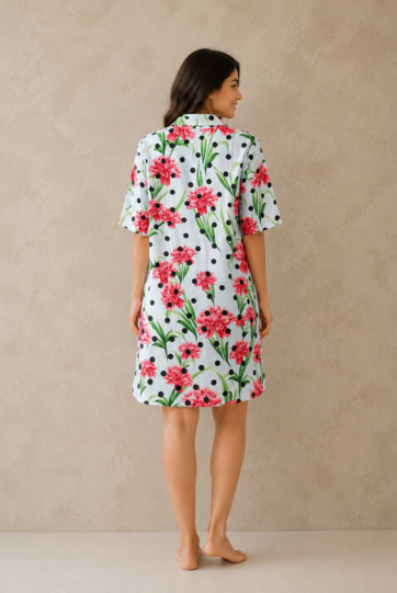 Multicolor Premium Satin Short Nighty