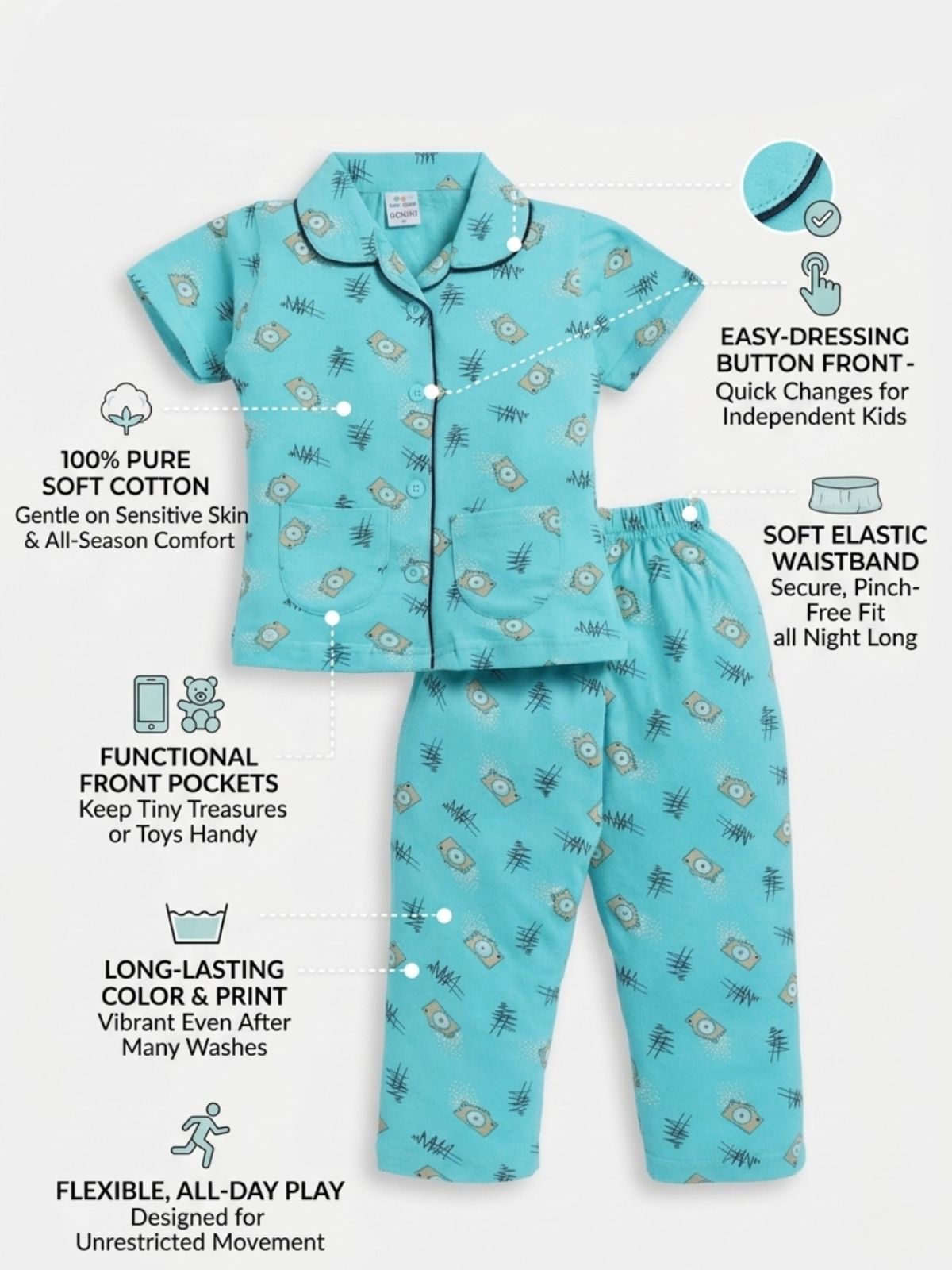 Girls Night Suit | Cotton Top & Pajama Set