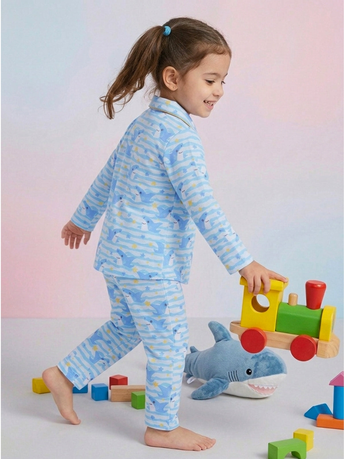 Girls Cotton Night Suit Set | Full Sleeve Top & Pajama