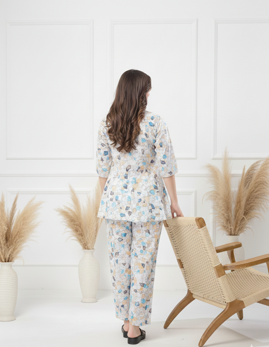 Printed Modal satin Co-ord Sets