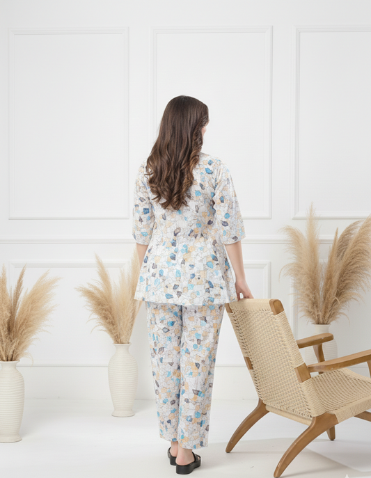 Printed Modal satin Co-ord Sets