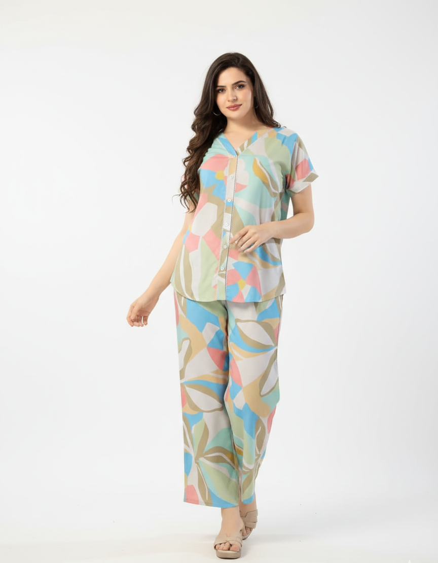Multicolor Rayon Co-ord Sets