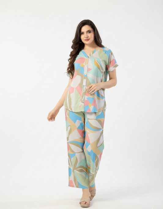 Multicolor Rayon Co-ord Sets