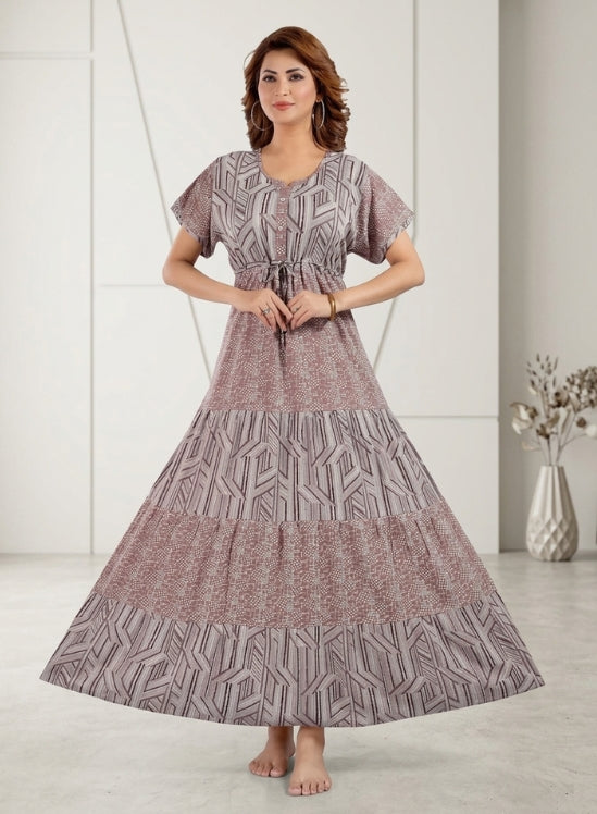 Mushroom Brown  Rayon Nighty for Women