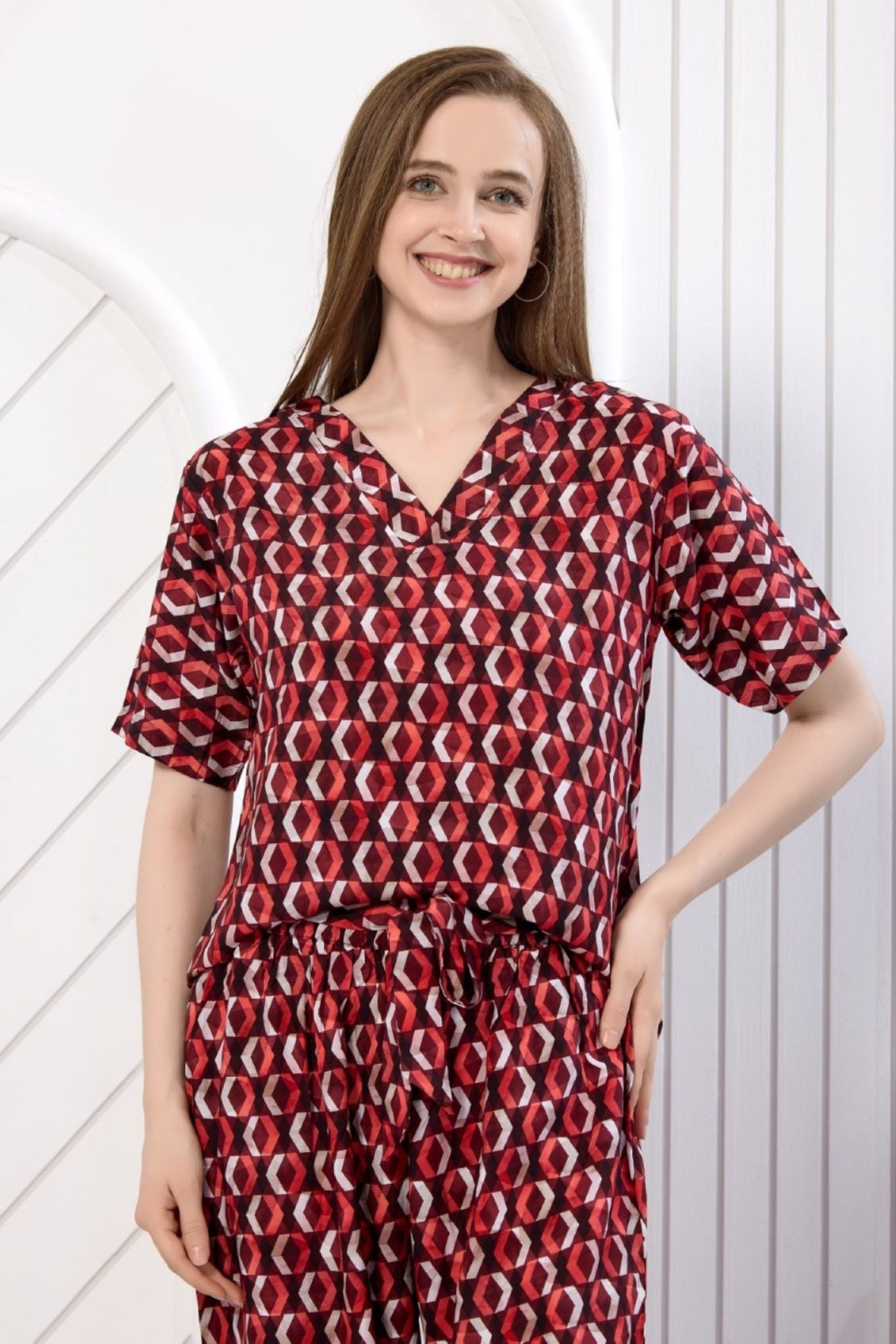 Abstract Co-ord sets color Red Abstract