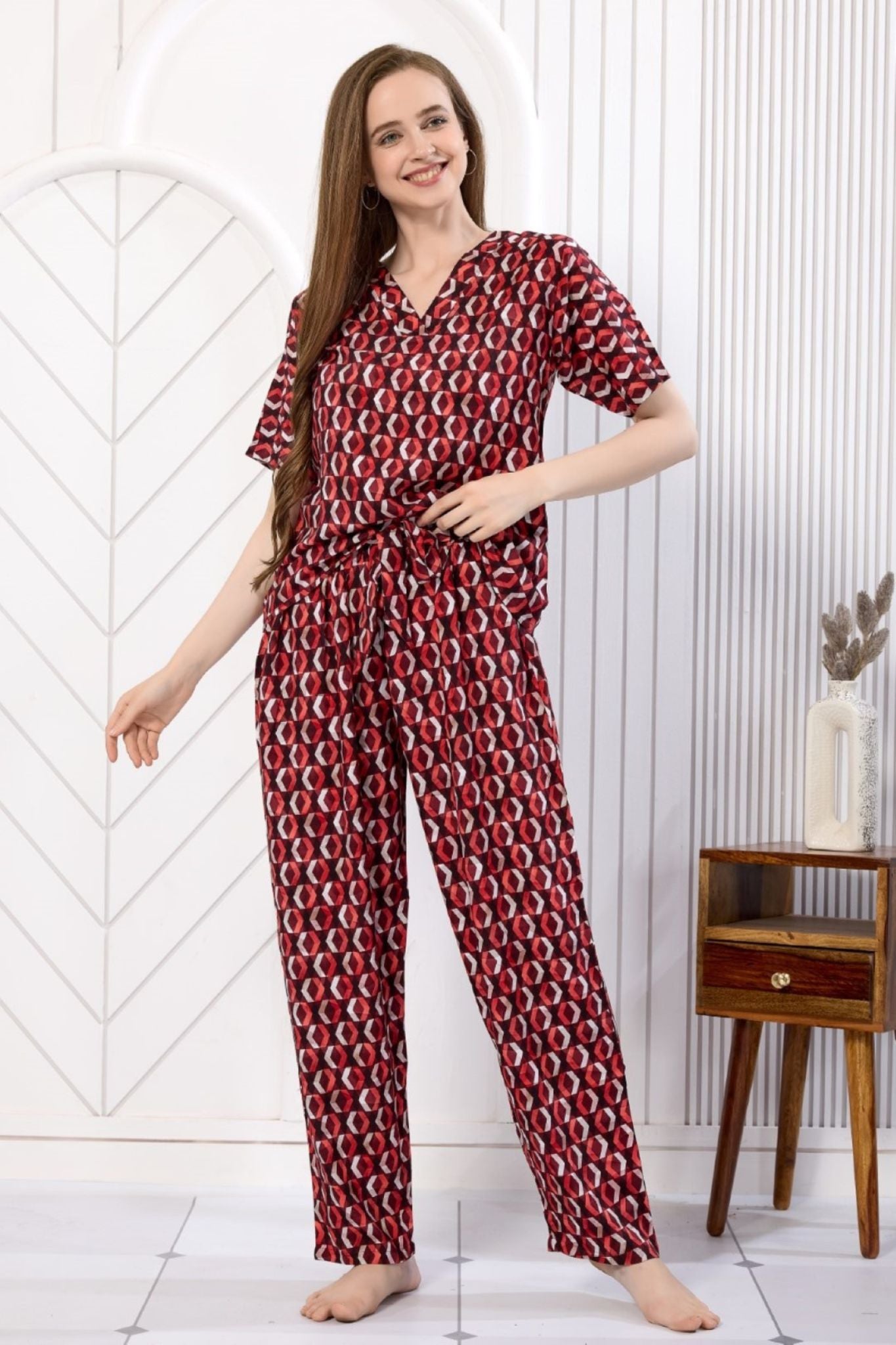  Co-ord sets color Red Abstract