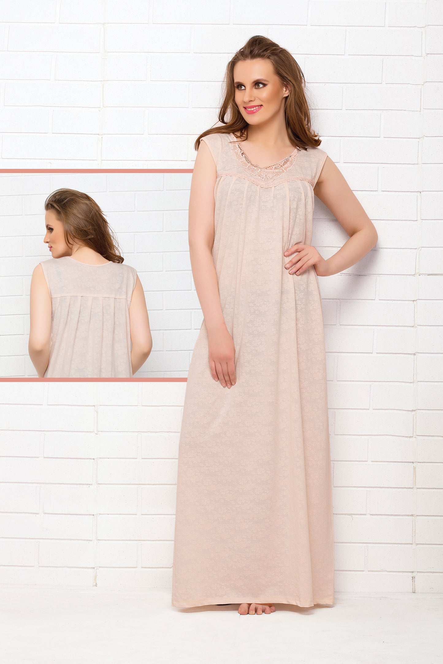 Sleveless Nighty front Yoke Cut