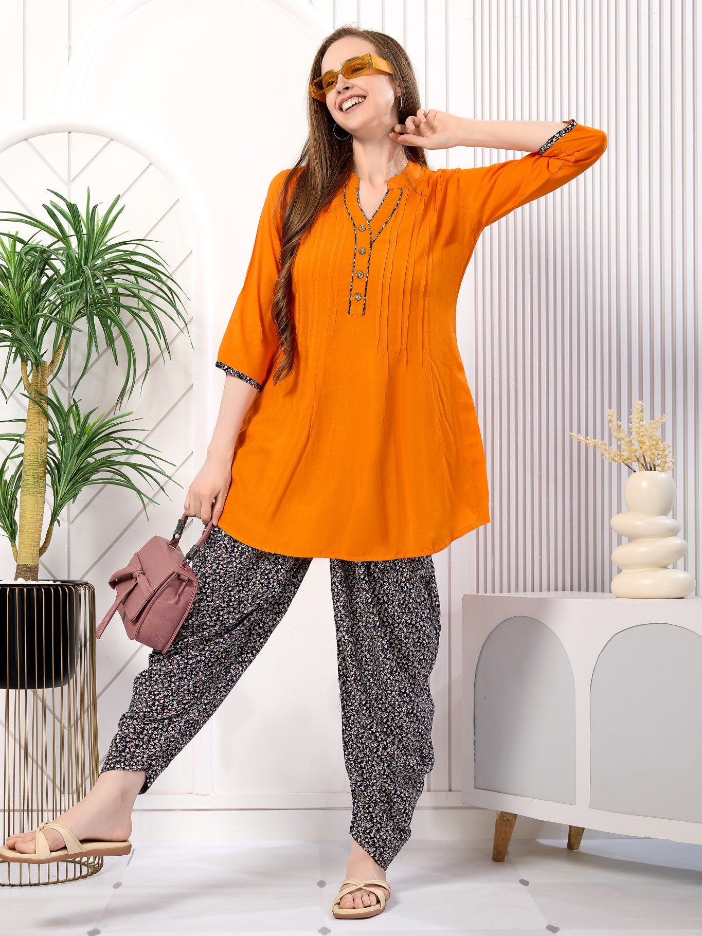 Patiala Set Loungewear-Co-ord sets Material Rayon