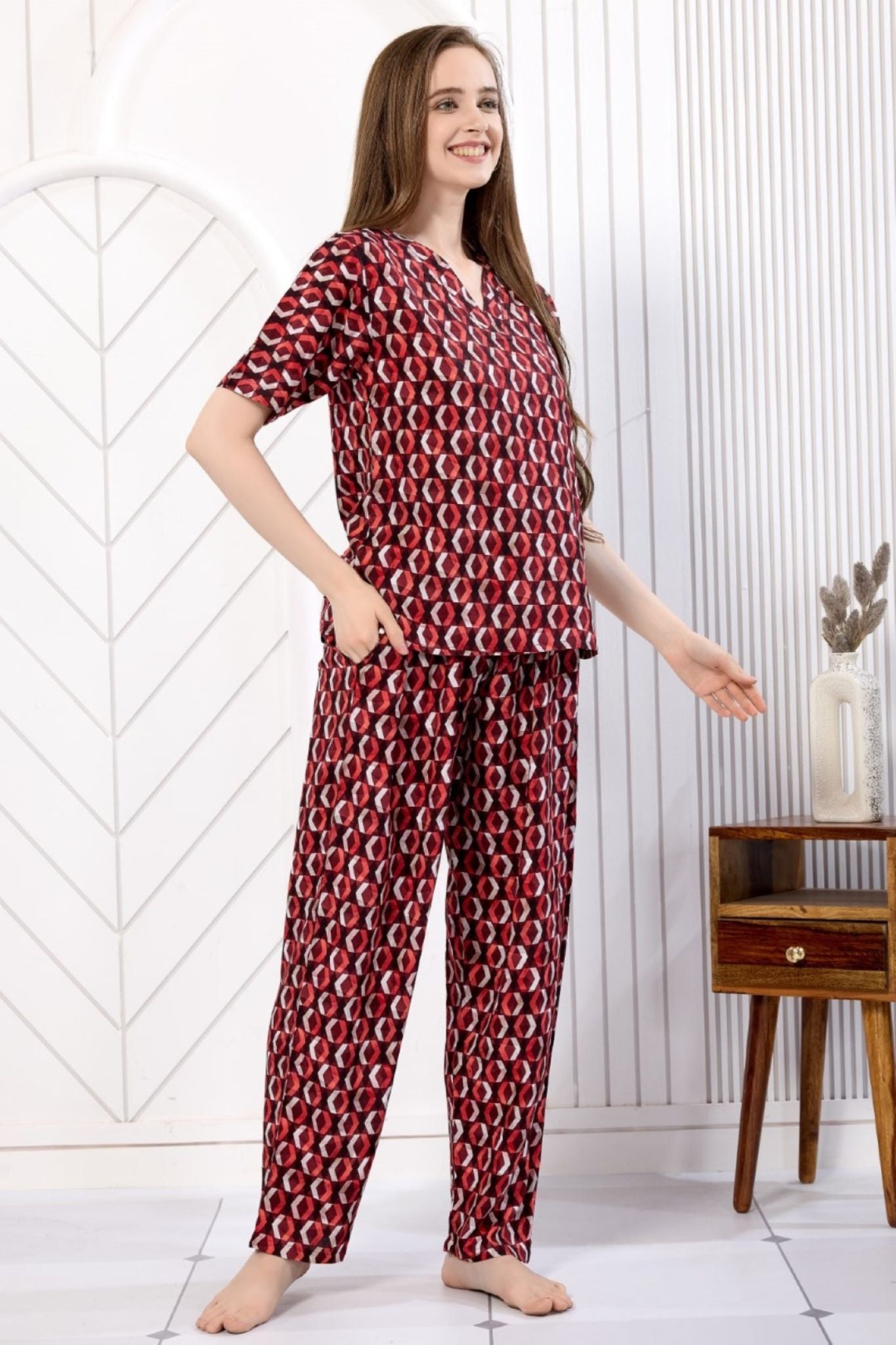 Red Abstract Co-ord sets