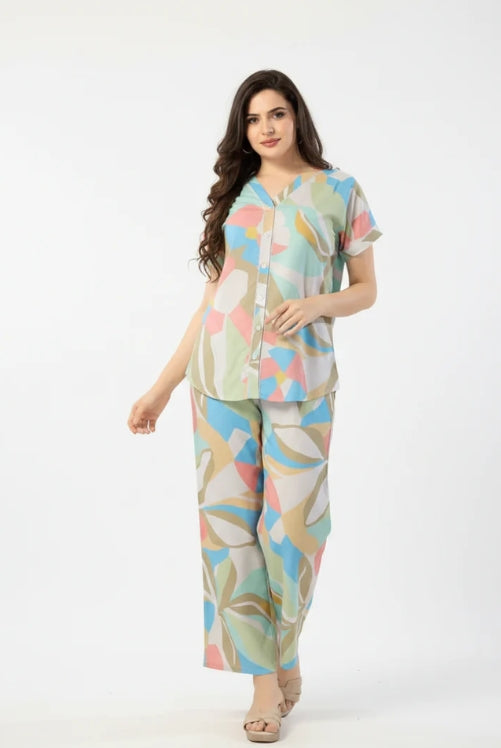 Multicolor Rayon Co-ord Sets